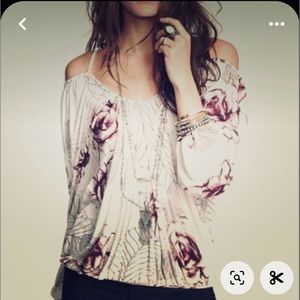 Free People Cold Shoulder Pheasant Blouse